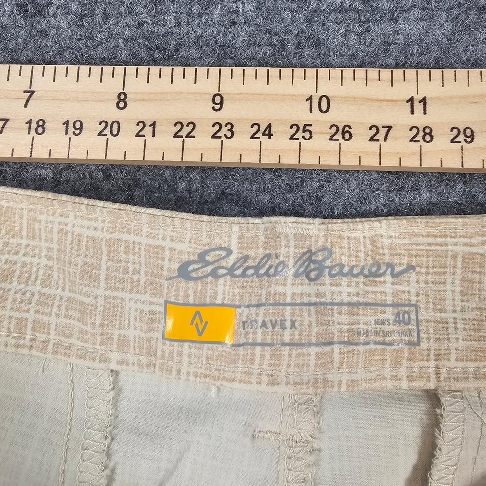 Eddie Bauer Travex Mens 40 Shorts Beige Crosshatch Stretch Performance 11107978 - Picture 6 of 9